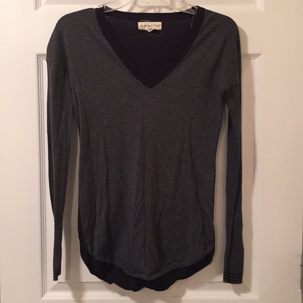 Black and Grey color block Sweater